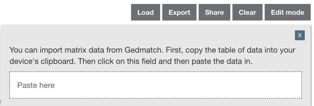 The Load option within the DNA matrix tool at DNA Painter